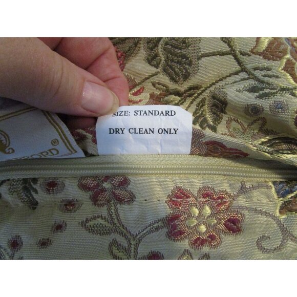 Vintage Waterford Meadow Flower Euro Square Pillow Sham 2004 Floral Damask GUC - Picture 11 of 11